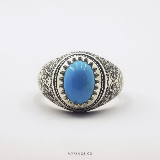 Special Nishapur Turquoise Firoza With Handmade Silver 925 Ring