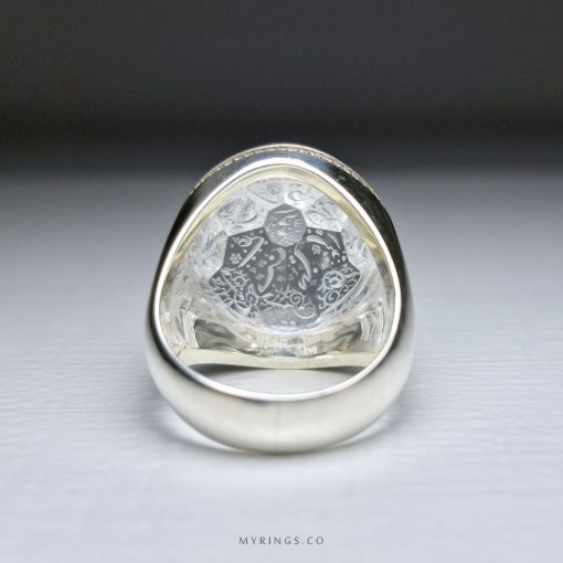 Exquisite Hand Engraved Dur Al Najaf With Handmade Silver Ring