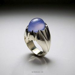 Natural Purple Yemeni Agate With Handmade Silver Ring