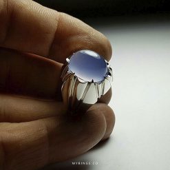 Natural Purple Yemeni Agate With Handmade Silver Ring