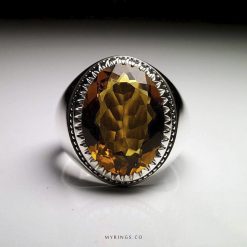 Yellow Citrine With Handmade Silver 925 Ring