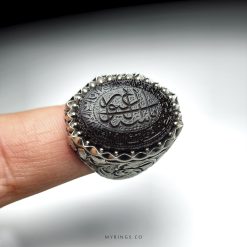 خاتم يماني شفة العبد الفاخر جداً مع خاتم فضة محفور يدوياً