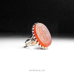 Elegant Men Sivler Ring With Very High Quality Yemeni Agate MR0359