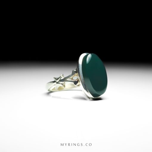 Elegant Green Stone With Silver 925 Ring MR0362