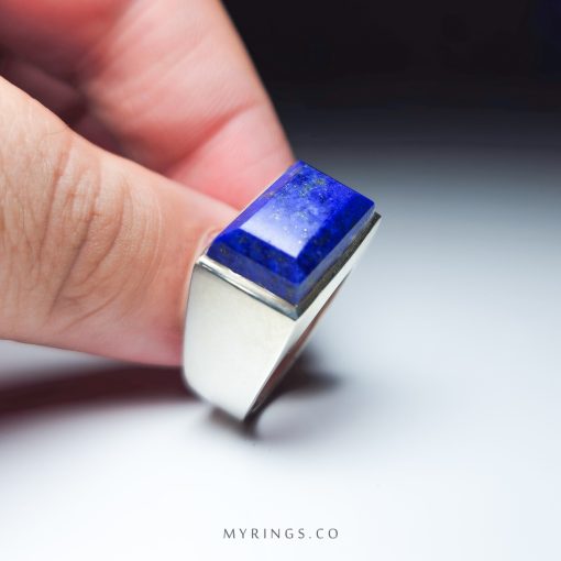 MR0364 Elegant Afghan Lapis Lazuli Stone With Handmade Silver Ring